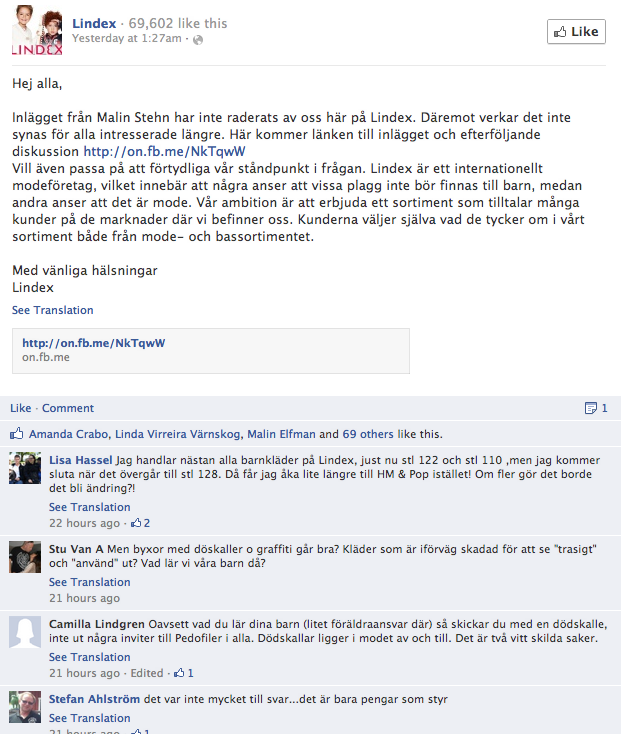 Barnkläder, Lindex